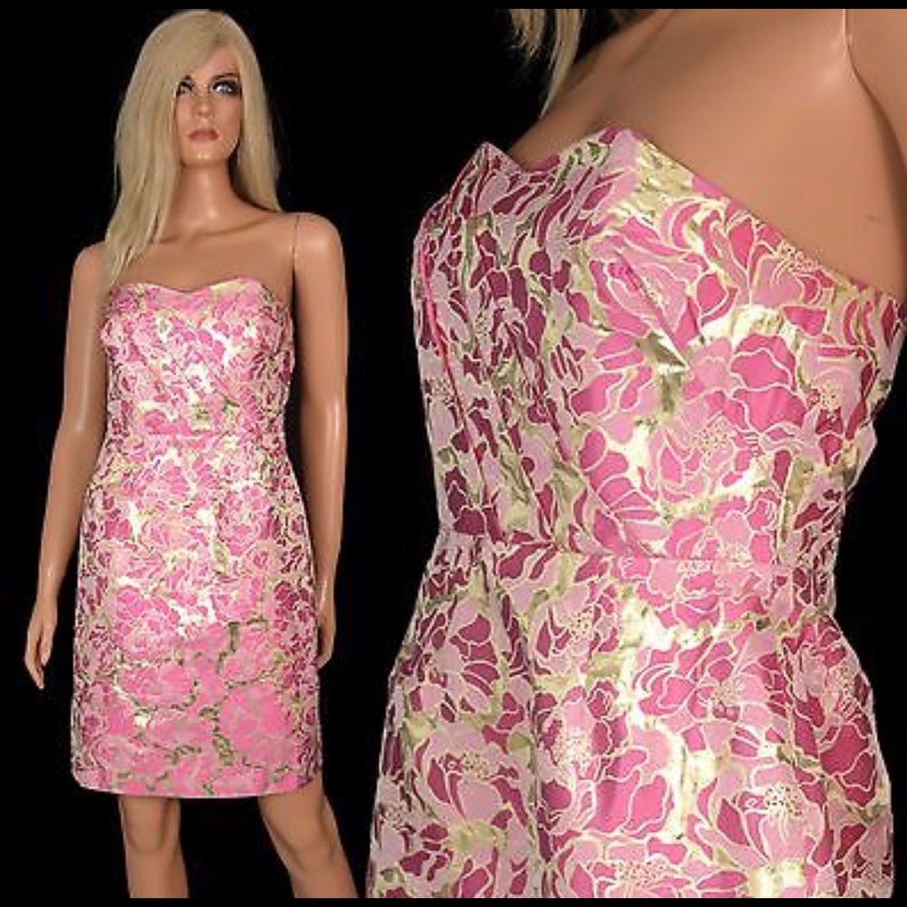 Lilly Pulitzer Raya Metallic Jacquard Dress